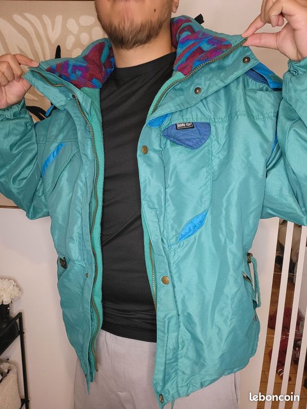 Veste De Ski High Society Vintage Années 90, Bleu, Femme, Taille M, Utilitaire