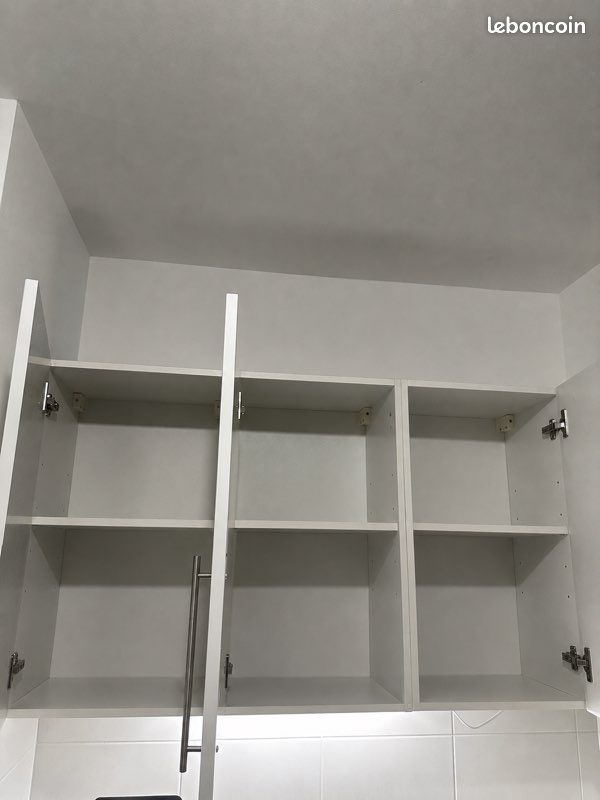 3 meubles hauts brico dépôt glorian blanc brillant (image 2)