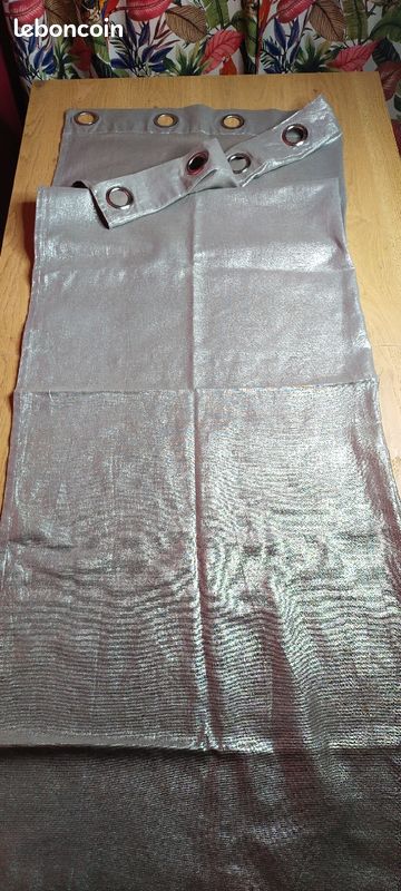 2 Rideaux gris métallisé à oeillets (image 6)