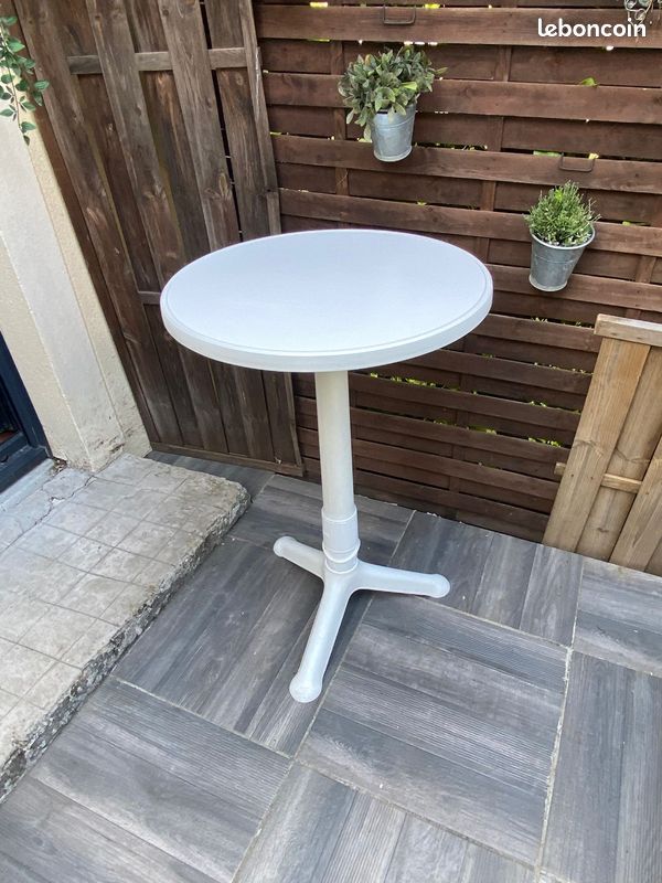 Support De Rechange Plastique Blanc Pour Table Mange-Debout - Support De Serrage Ouvert