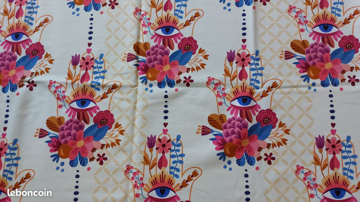 Tissu "œil et fleurs", Choose Love, Hamburger liebe (image 1)