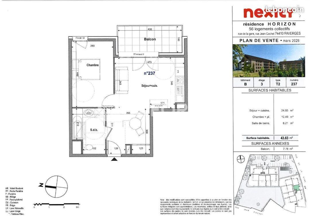 Appartement 2 pièces 44 m² · à Faverges-Seythenex · 44 m² · 212 000 €
