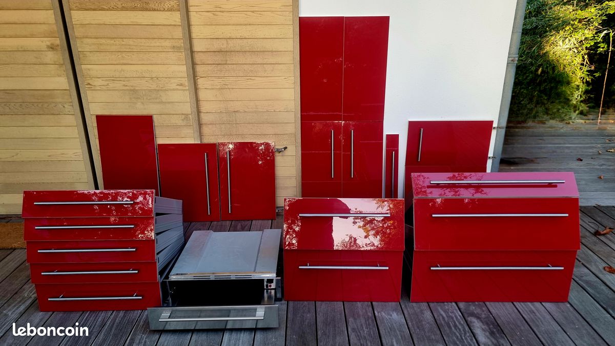 Elément cuisine caisson FAKTUM IKEA façades KALLARP rouge (image 1)