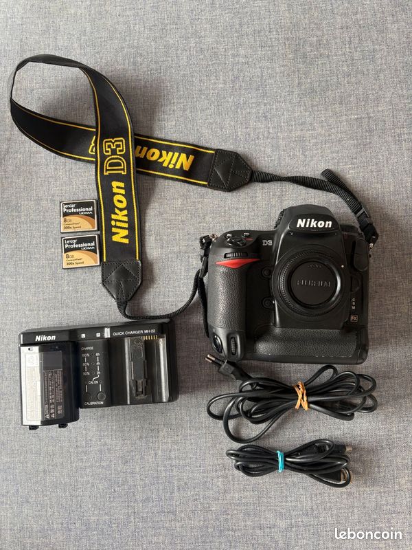 Nikon D3 avec 2 batteries, chargeur et 2 cartes mémoire (image 1)