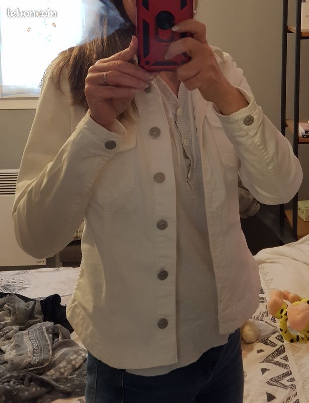 Veste en jeans blanche (image 4)