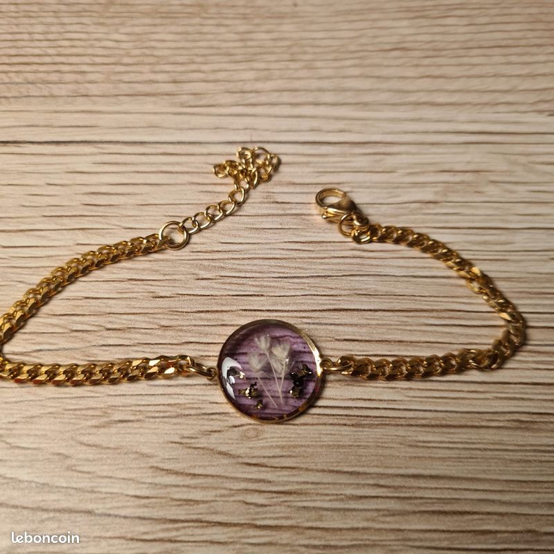 Bracelet acier inoxydable et resine uv (image 2)