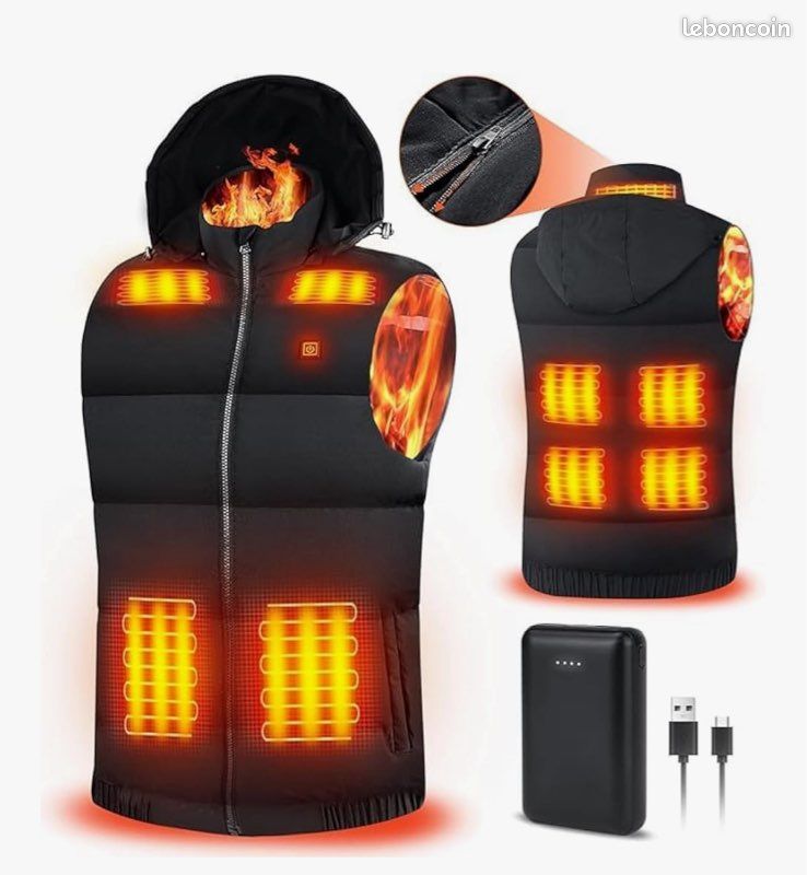 Gilet Chauffant Pour Femme Avec Batterie - 15 Zones Chauffantes, 3 Niveaux, Autonomie 10h - Pour Extérieur, Hiver