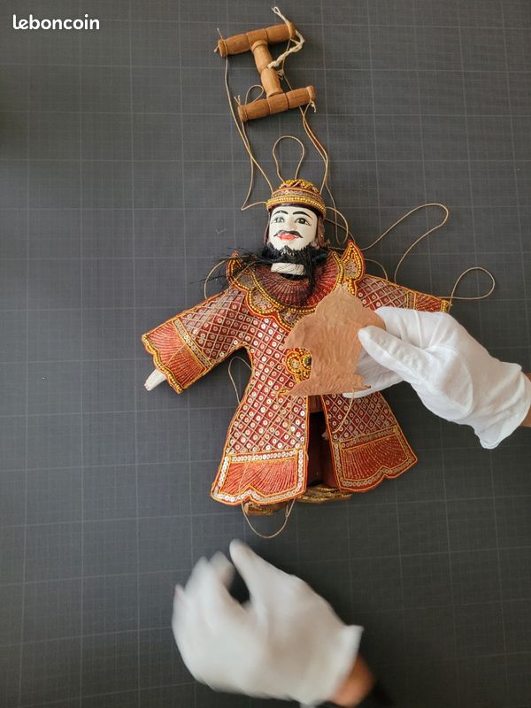 Marionnette Birmanie ancienne Myanmar artisanale (image 3)