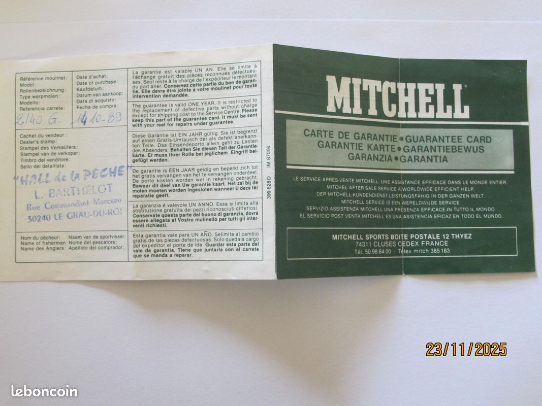 Conception légère Moulinet Mitchell 3250 - Bordeaux FR