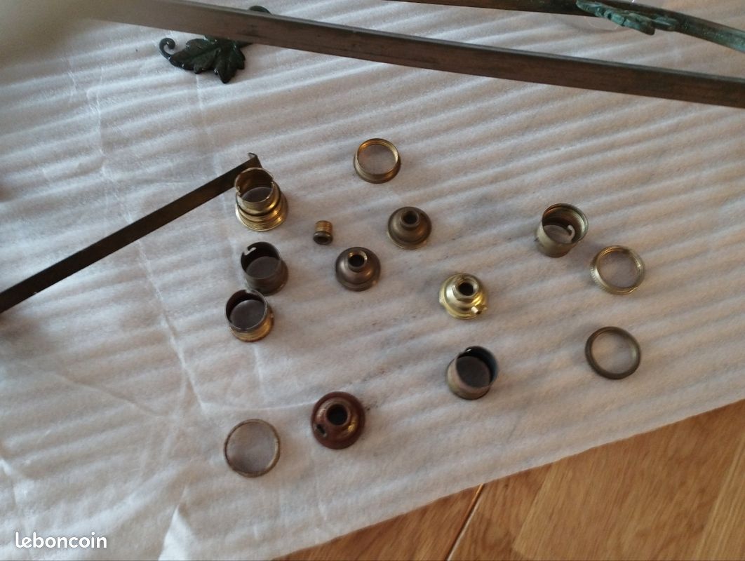 Ancien lustre laiton art deco (image 12)