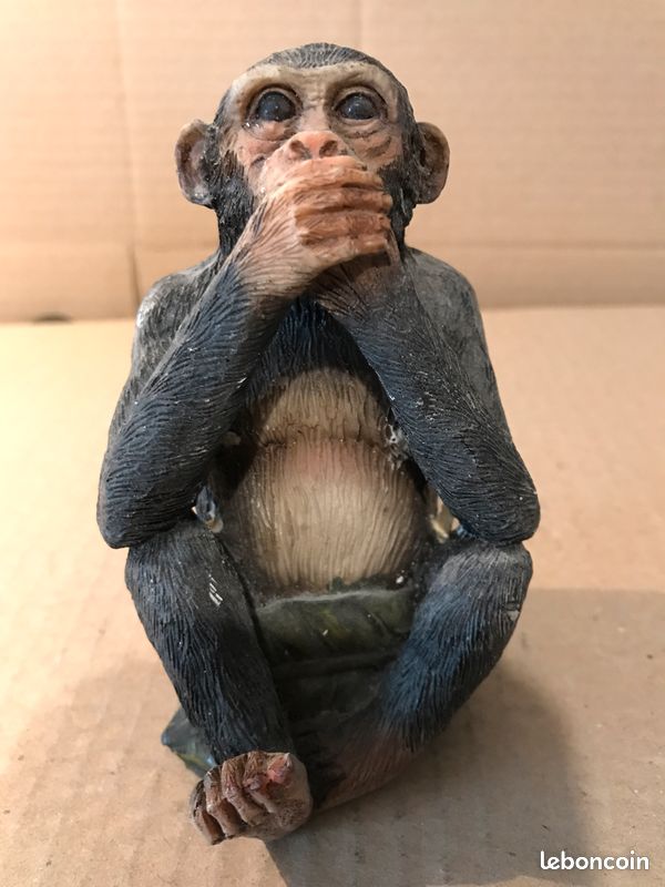Singe de la sagesse en résine hauteur 12 cm (image 1)