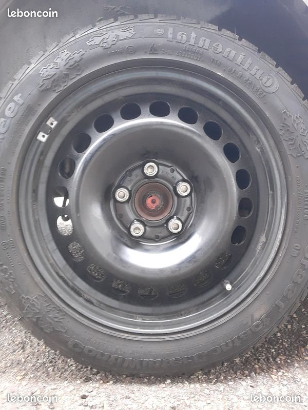 4 roues + 4 pneus neige Continental 195/55/16 (image 1)