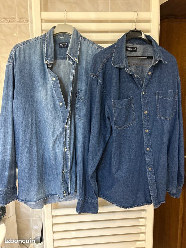 Deux. Chemises hommes en jean taille XL VENDU (image 1)