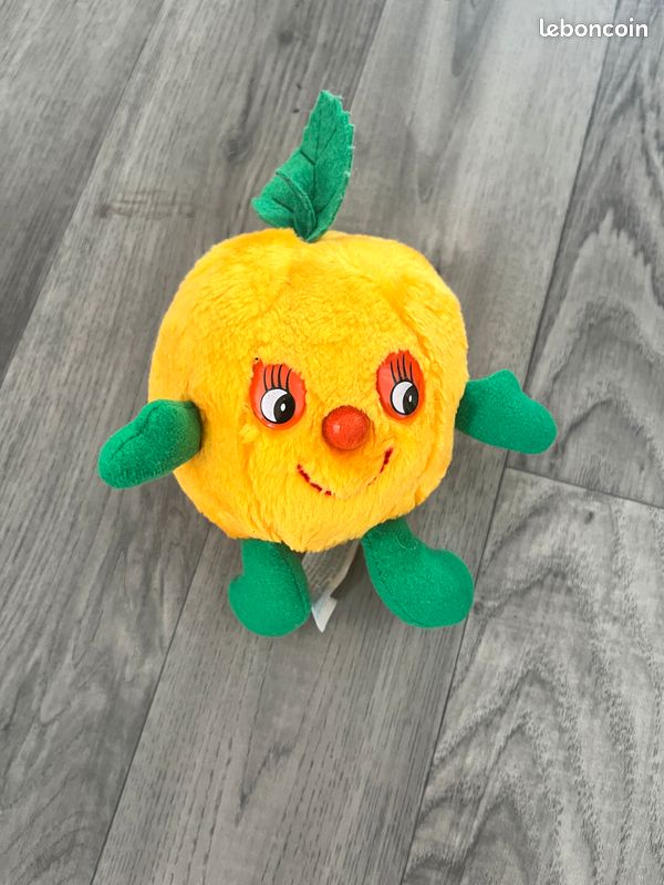 🍊 Peluche Fruit Rigolo – Orange Clémentine avec Bras Jambes