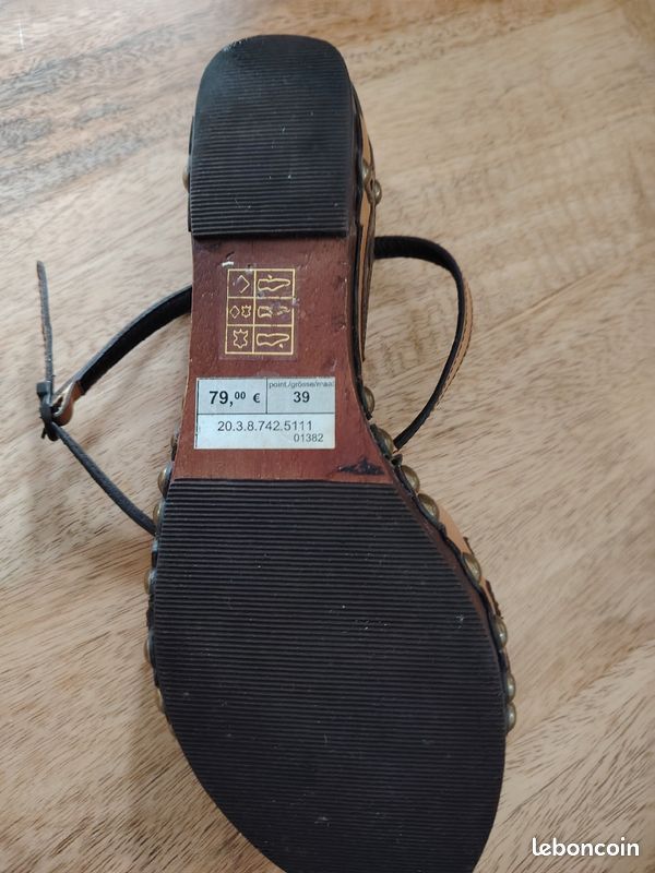Sandales cuir et semelle en bois Bocage (image 2)