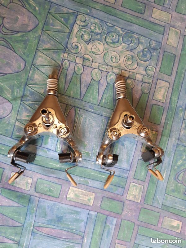 Étriers Frein Campagnolo C Record Delta 85/86 NOS Comme Neufs - 3 Pivots Argent - Vélo Route