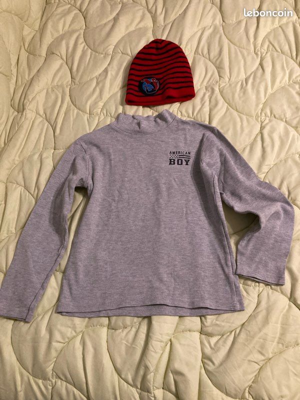 Lot de 3 teeshirts garçon 5/6 ans et 1 bonnet (image 4)