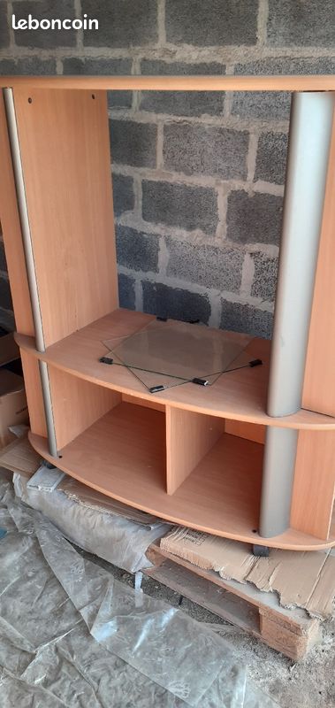 Vend meuble de télévision +rangement de cassettes livres (image 1)