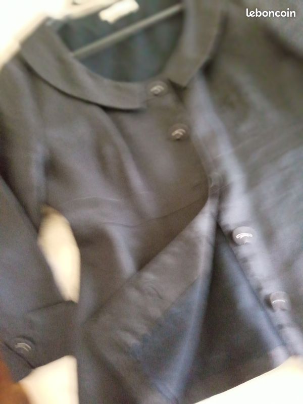 Veste en tissus toile noir (image 5)