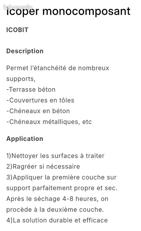 A vendre produit d'étanchéité (image 2)