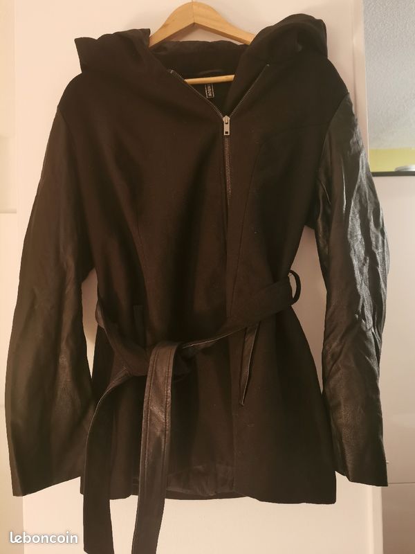 Manteau bi-matière noir 42 (image 1)