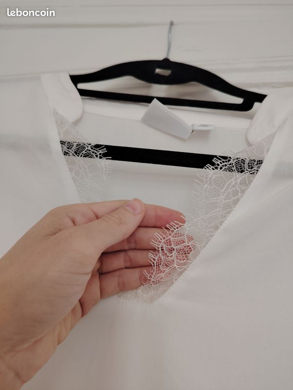 Blouse blanche à dentelle Vila T34 (image 4)