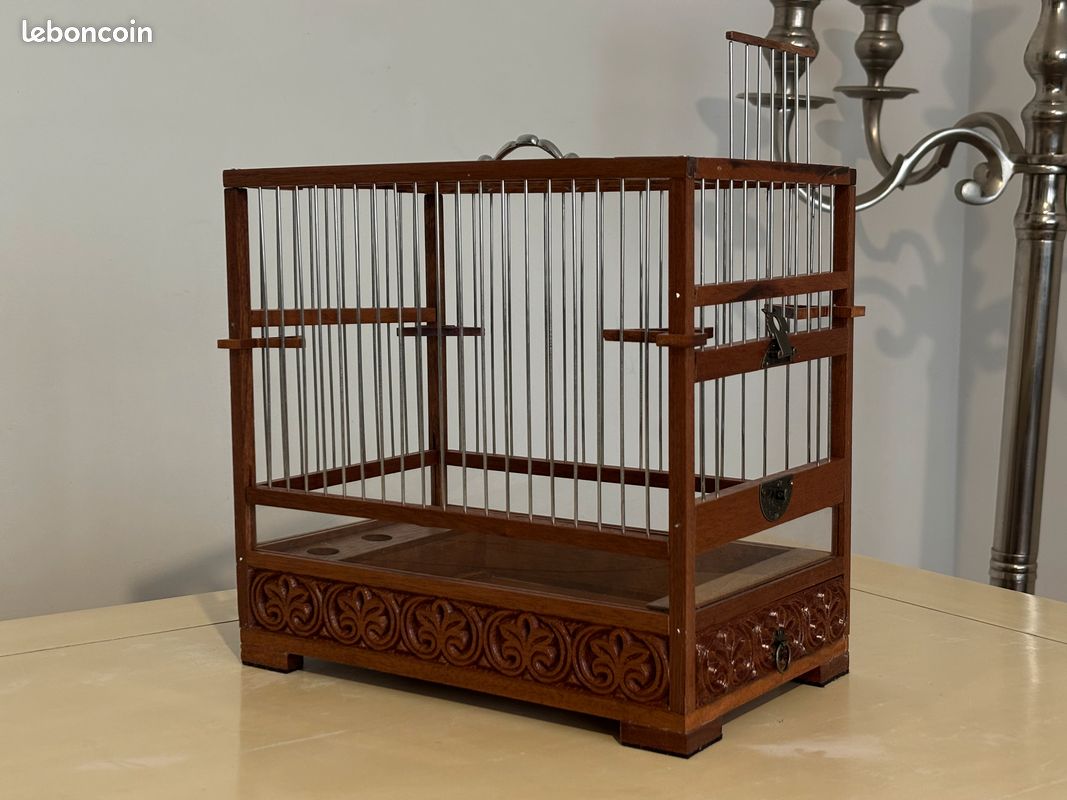 Cage artisanal en bois et inox (image 1)