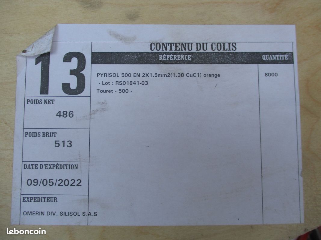 Câble Pyrisol EN 2 x 1.5 - 500m (image 3)