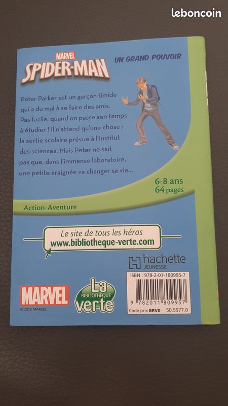 Livre bibliothèque verte marvel spider man un grand pouvoir (image 2)
