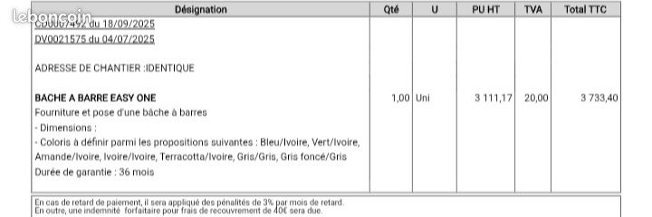 Bache a barre A Saisir, bache a barre pour piscine 8 x 3.70 plus bavette escalier (image 1)