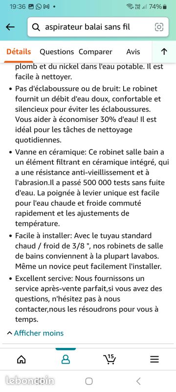 Robinet lavabo salle de bain (image 7)