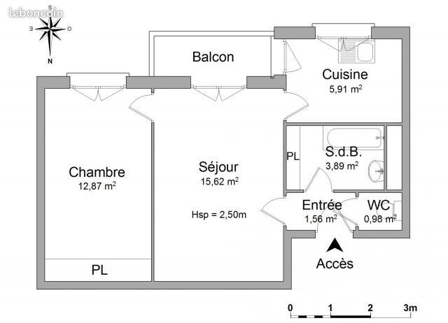 Appartement 2 pièces 40 m² · à Dijon · 40 m² · 95 000 €