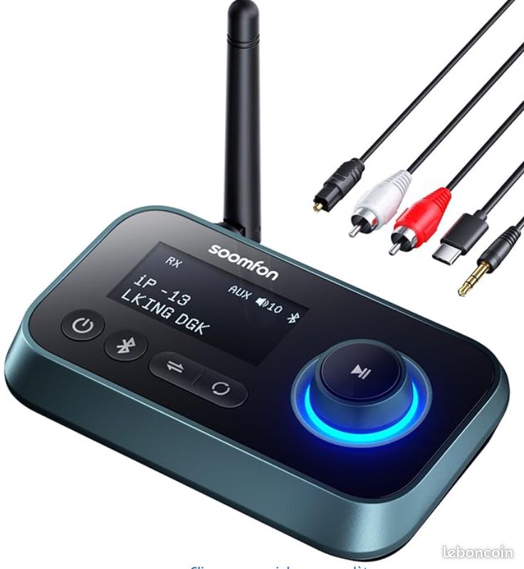 Transmetteur/récepteur Bluetooth 5.4 SOARUN - 2-en-1, Double Casque, 24h Autonomie, Pour TV, Avion, Voiture