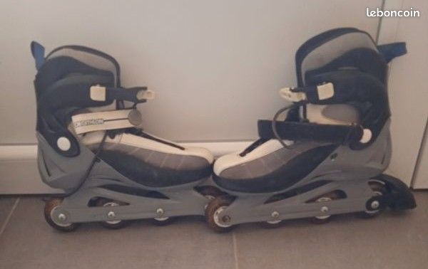 Paire De Rollers Oxelo Noirs – Taille 40, état Occasion Très Bon
