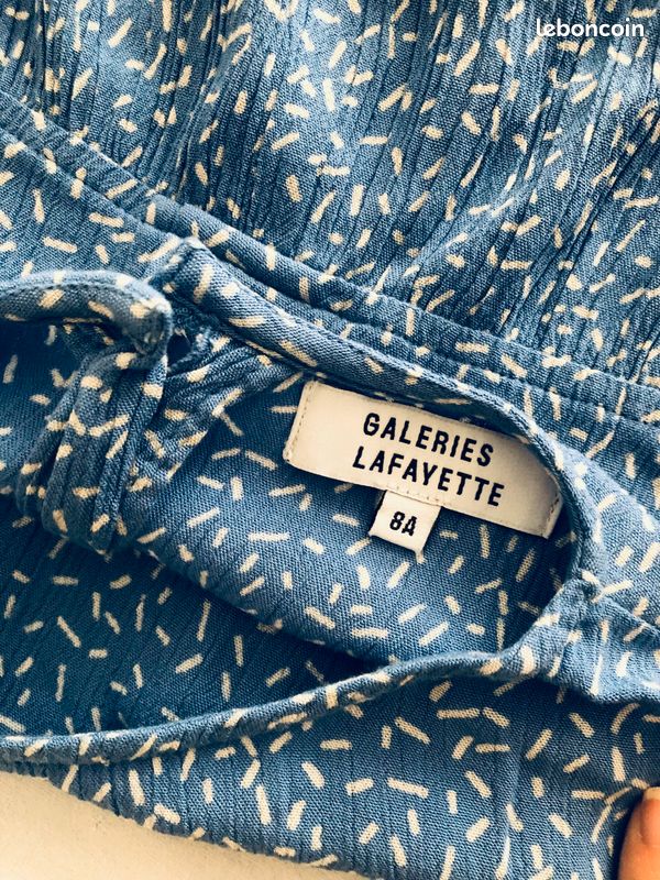 Blouse et jupe bleu Galerie Lafayette 8 ans TBE (image 3)