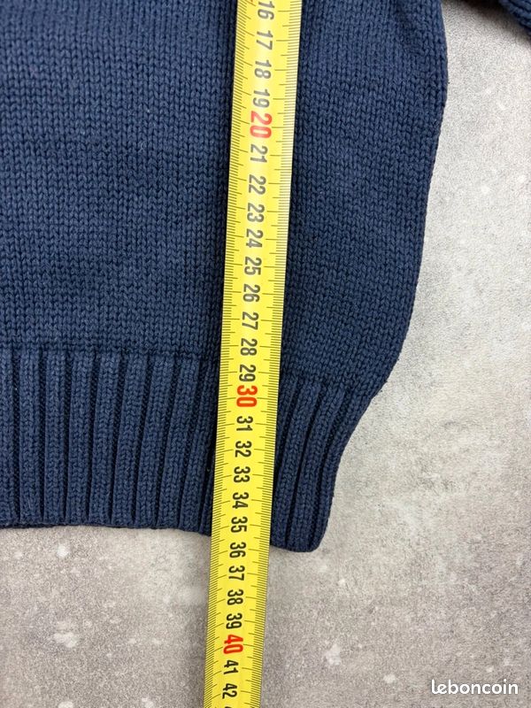 Polo Ralph Lauren Pull col montant zippé bleu marine enfant Taille 3 Ans Garçon Coton #R368 (image 9)