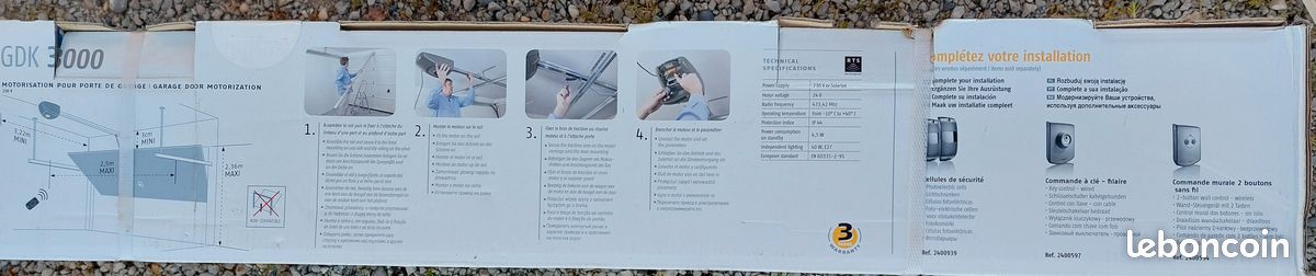 Motorisation de porte de garage SOMFY GDK 3000 NEUVE (image 3)