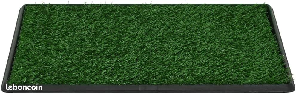 Tapis d'entraînement pour Animaux Toilette pour Animaux avec Plateau et Gazon Artificiel Vert WC (image 3)