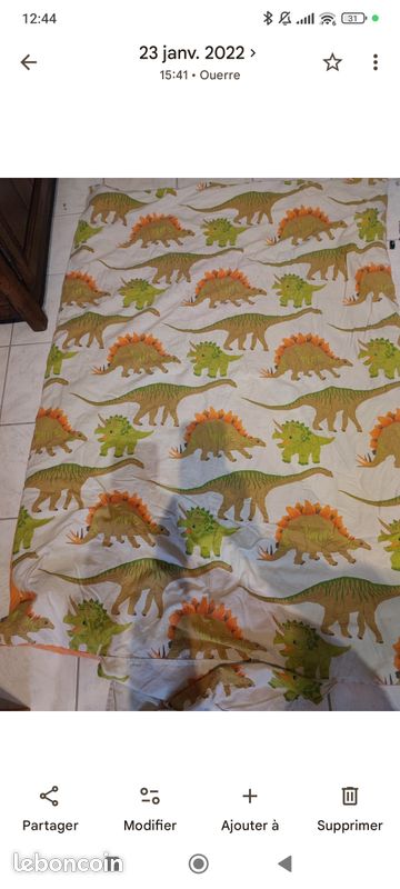 Parure de couette dinosaure 1personne (image 1)