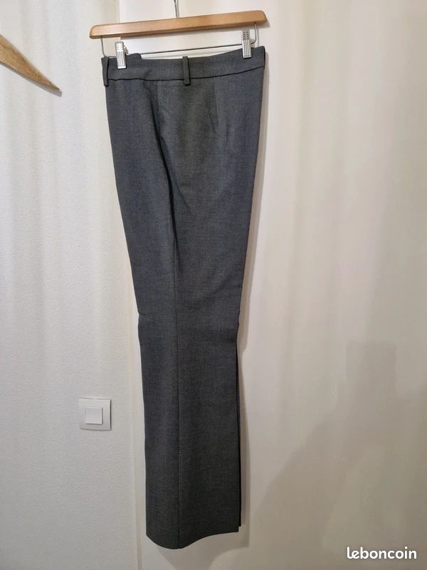 Pantalon En Jersey ZARA BASIC - Taille 36, Gris Clair - Coton élastique, Occasion Très Bon état
