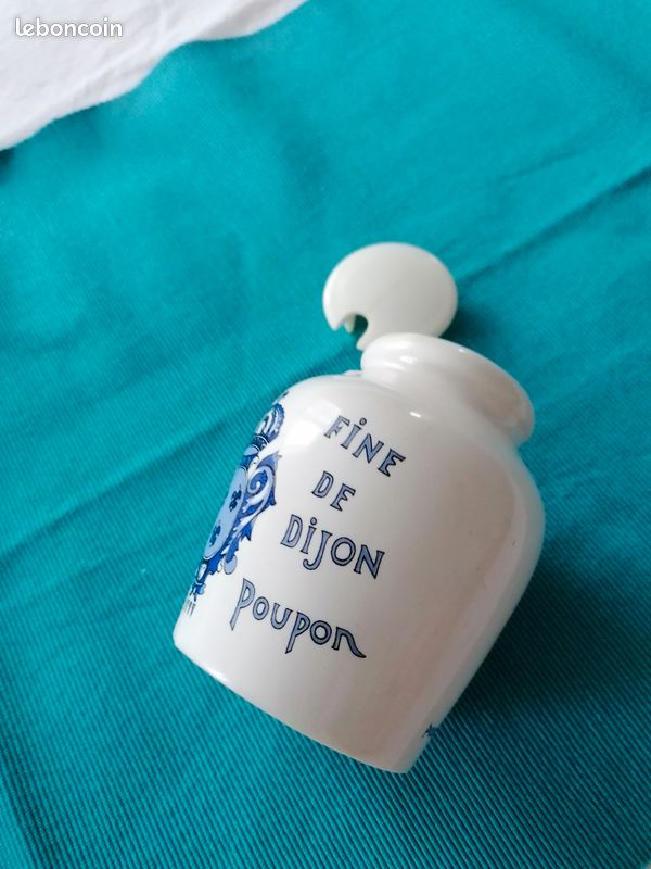Rare ancien pot à moutarde POUPON, en faïence de LONGCHAMP avec couvercle (image 8)
