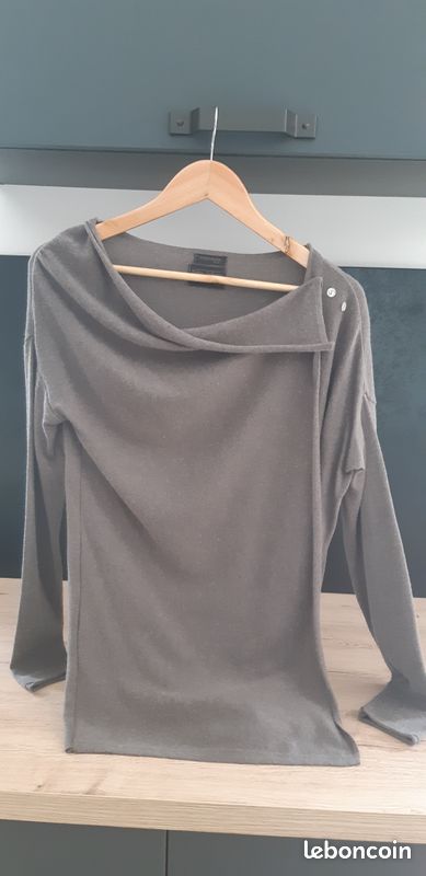 Long gilet BONOBO couleur taupe taille S (image 2)