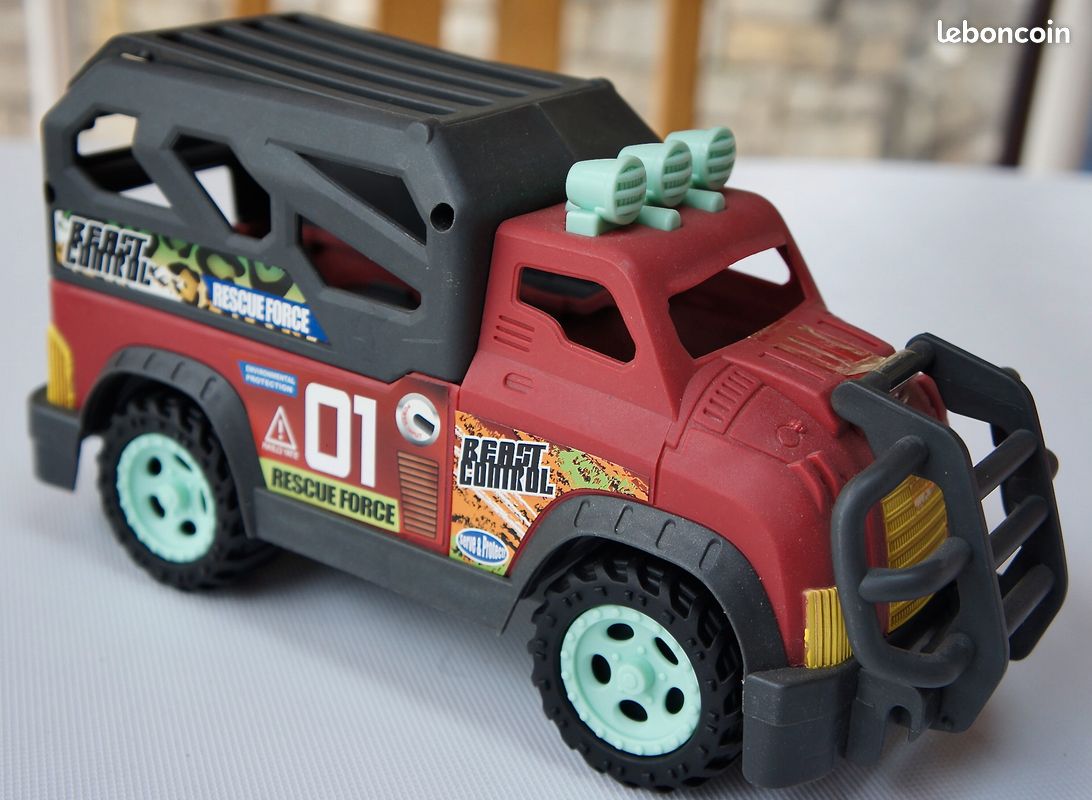 Camion transport dinosaure + dinosaure + personnage + armes (image 4)