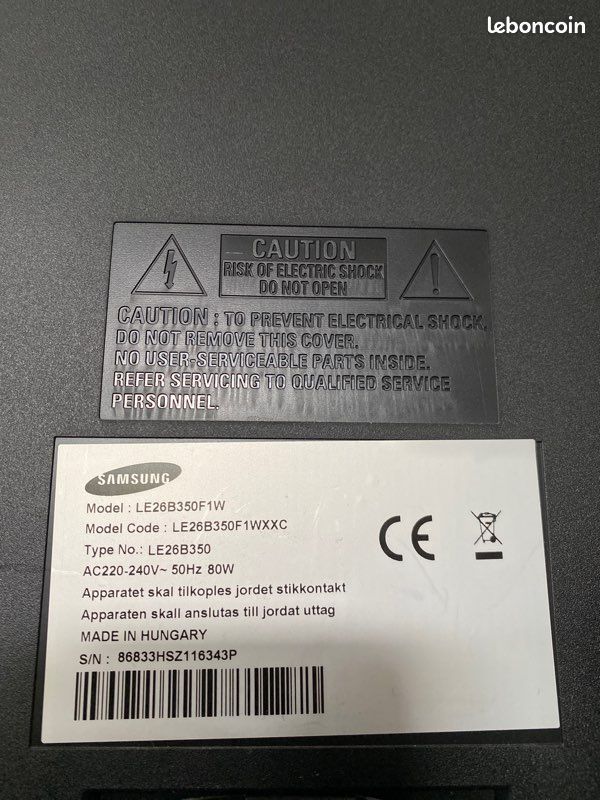 Télé Samsung 66cm 26pouces «  le26b350f1w » (image 12)