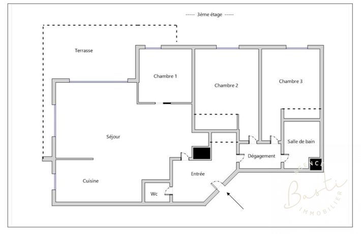 Appartement a vendre  - 4 pièce(s) - 76.5 m2 - Surfyn