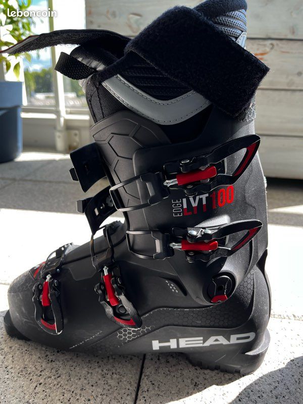 Chaussures De Ski HEAD Edge LYT 100 - Noir/Rouge, Thermoformables, Niveau Confirmé, All Mountain