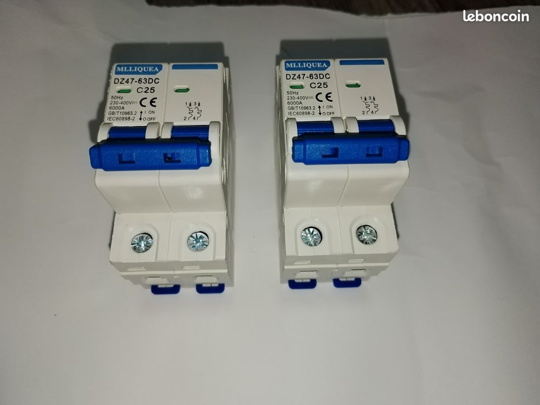Disjoncteur Miniature DZ47-63 2P 6A - Coupe-Circuit 400VAC
