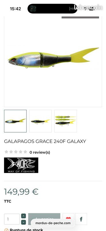 Leurre Dur Swimbait Galapagos Grace 240F 24cm, 75.6g | Pacific Pêche