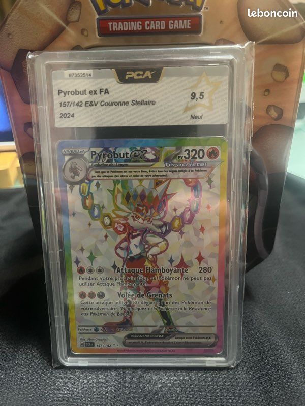 Cartes pokemon Pyrobut Ex 157/142 Couronne Stellaire pca 9,5 - Collection
