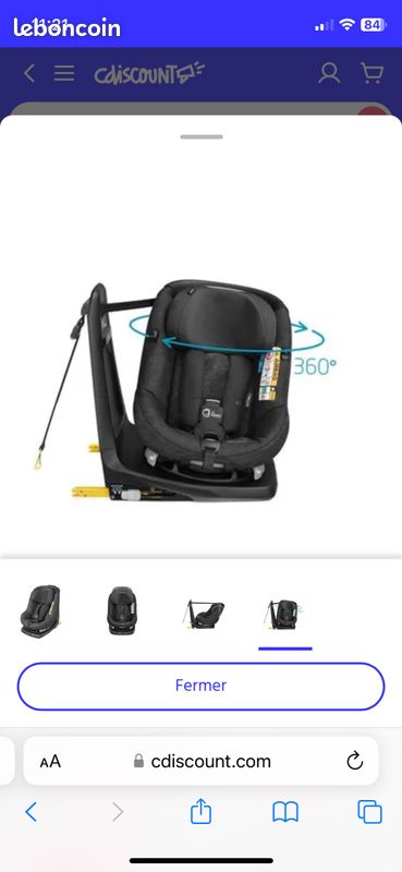Isofix AxissFix pivotant en parfait état (image 2)
